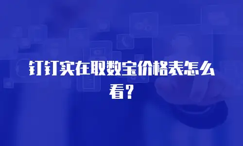 钉钉实在取数宝价格表怎么看？