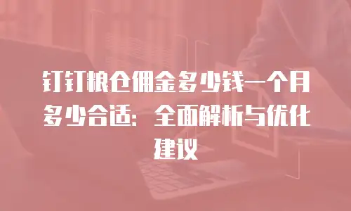 钉钉粮仓佣金多少钱一个月多少合适：全面解析与优化建议