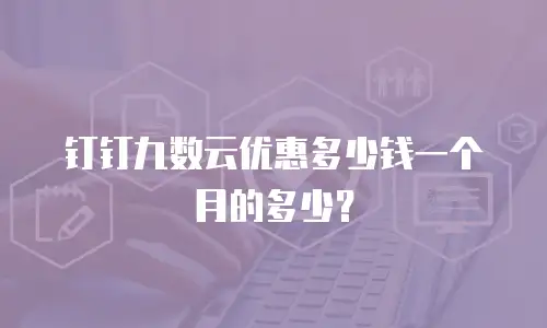 钉钉九数云优惠多少钱一个月的多少？