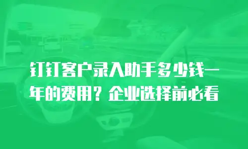 钉钉客户录入助手多少钱一年的费用？企业选择前必看
