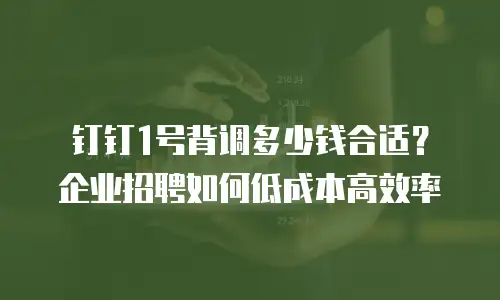 钉钉1号背调多少钱合适？企业招聘如何低成本高效率