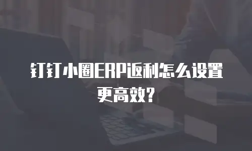 钉钉小圈ERP返利怎么设置更高效？