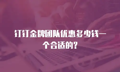钉钉金牌团队优惠多少钱一个合适的？
