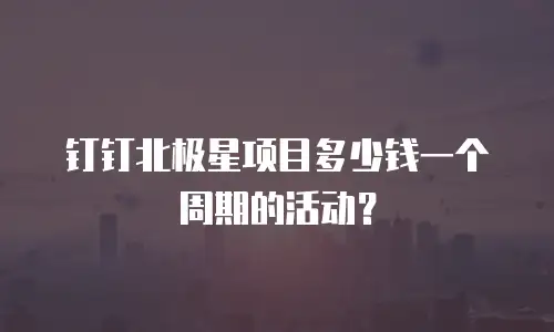 钉钉北极星项目多少钱一个周期的活动？