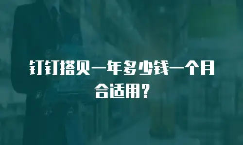 钉钉搭贝一年多少钱一个月合适用？