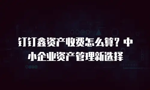 钉钉鑫资产收费怎么算？中小企业资产管理新选择