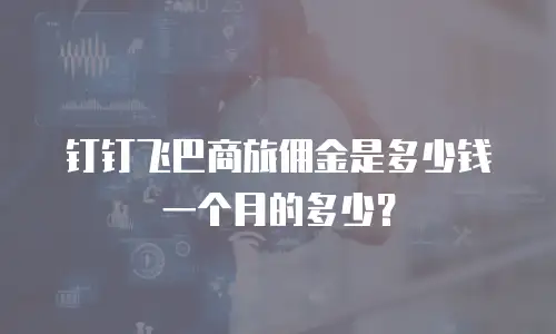 钉钉飞巴商旅佣金是多少钱一个月的多少？