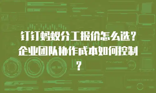 钉钉蚂蚁分工报价怎么选？企业团队协作成本如何控制？