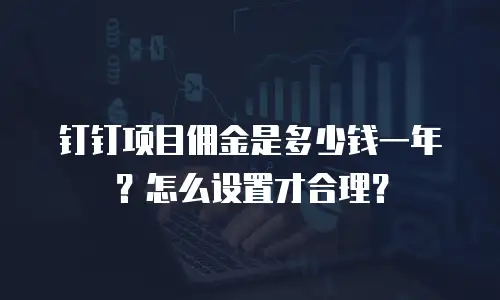 钉钉项目佣金是多少钱一年？怎么设置才合理？