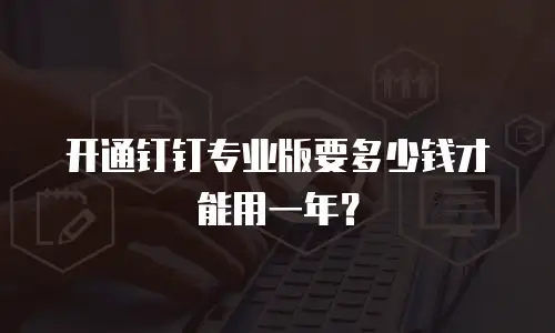 开通钉钉专业版要多少钱才能用一年？