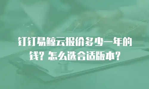 钉钉易鲸云报价多少一年的钱？怎么选合适版本？