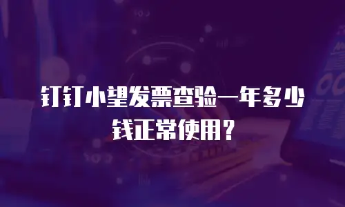 钉钉小望发票查验一年多少钱正常使用？