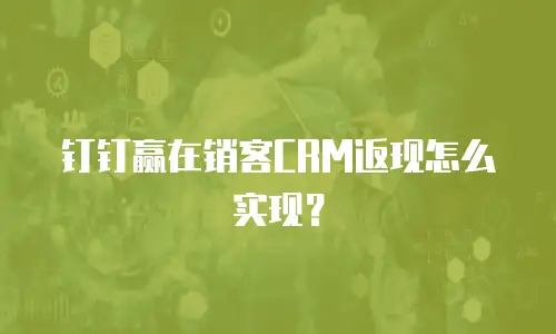 钉钉赢在销客CRM返现怎么实现？