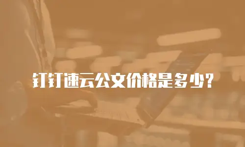 钉钉速云公文价格是多少？