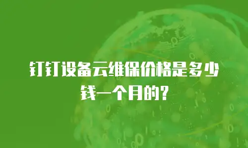 钉钉设备云维保价格是多少钱一个月的？