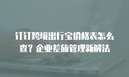 钉钉跨境出行宝价格表怎么查？企业差旅管理新解法