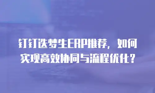钉钉迭梦生ERP推荐，如何实现高效协同与流程优化？