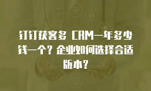 钉钉获客多 CRM一年多少钱一个？企业如何选择合适版本？