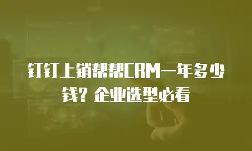钉钉上销帮帮CRM一年多少钱？企业选型必看