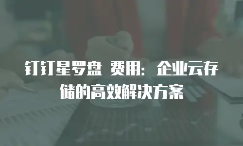 钉钉星罗盘 费用：企业云存储的高效解决方案