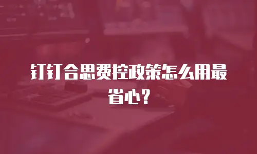 钉钉合思费控政策怎么用最省心？