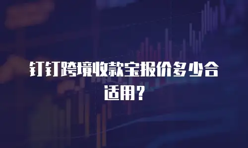 钉钉跨境收款宝报价多少合适用？