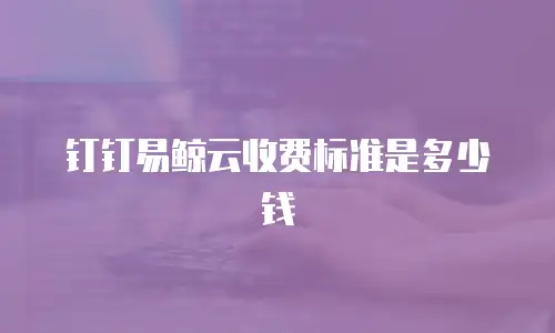 钉钉易鲸云收费标准是多少钱