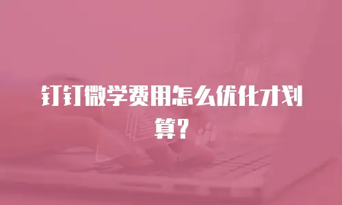 钉钉微学费用怎么优化才划算？
