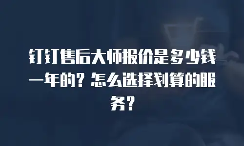 钉钉售后大师报价是多少钱一年的？怎么选择划算的服务？