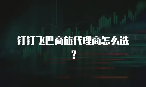 钉钉飞巴商旅代理商怎么选？