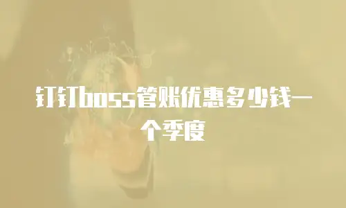 钉钉boss管账优惠多少钱一个季度