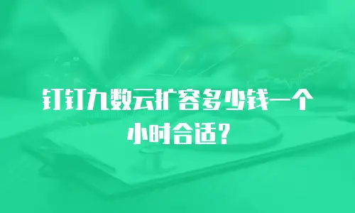 钉钉九数云扩容多少钱一个小时合适？