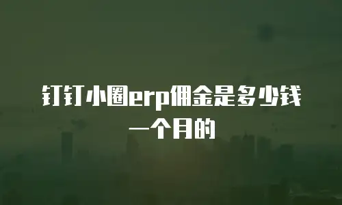 钉钉小圈erp佣金是多少钱一个月的