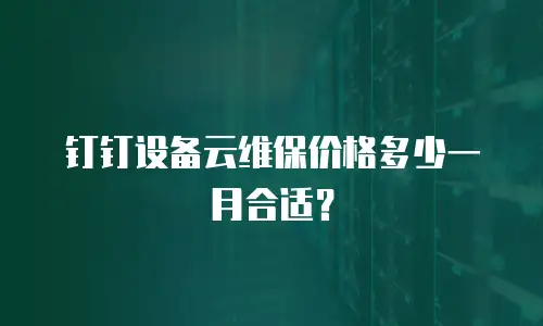 钉钉设备云维保价格多少一月合适？