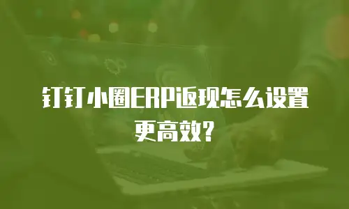钉钉小圈ERP返现怎么设置更高效？