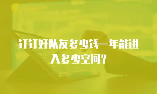钉钉好队友多少钱一年能进入多少空间？