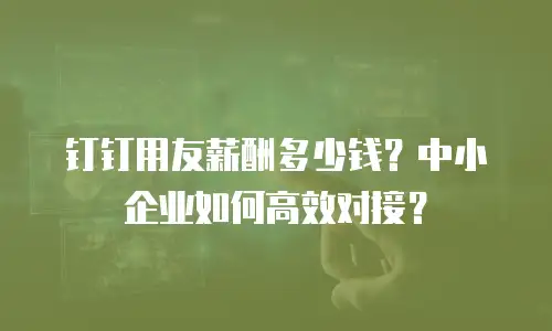 钉钉用友薪酬多少钱？中小企业如何高效对接？