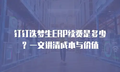 钉钉迭梦生ERP续费是多少？一文讲清成本与价值