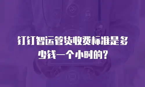 钉钉智运管货收费标准是多少钱一个小时的？