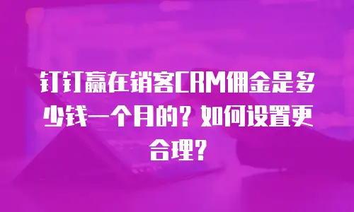 钉钉赢在销客CRM佣金是多少钱一个月的？如何设置更合理？