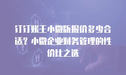 钉钉账王小微版报价多少合适？小微企业财务管理的性价比之选