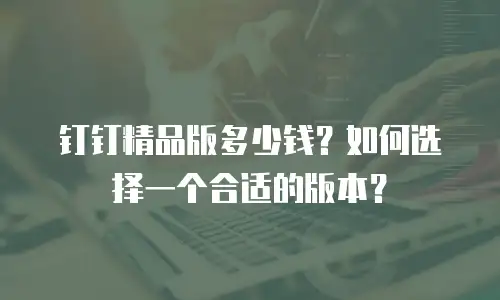 钉钉精品版多少钱？如何选择一个合适的版本？