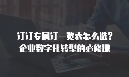 钉钉专属钉一览表怎么选？企业数字化转型的必修课
