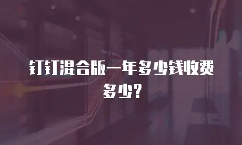 钉钉混合版一年多少钱收费多少？