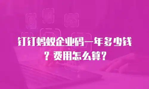 钉钉蚂蚁企业码一年多少钱？费用怎么算？