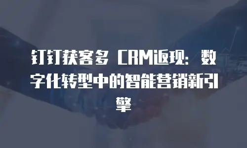 钉钉获客多 CRM返现：数字化转型中的智能营销新引擎