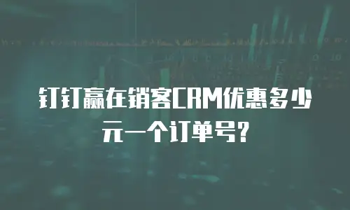 钉钉赢在销客CRM优惠多少元一个订单号？