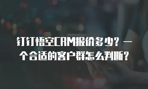 钉钉悟空CRM报价多少？一个合适的客户群怎么判断？