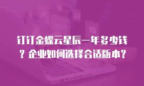 钉钉金蝶云星辰一年多少钱？企业如何选择合适版本？