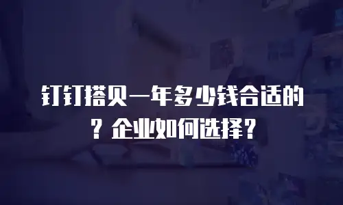 钉钉搭贝一年多少钱合适的？企业如何选择？
